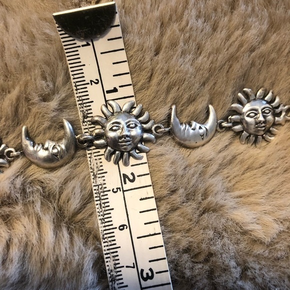 Vtg Taxco D’Molina Sterling Celestial Moon & Sun Link 925 Bracelet 7.5” - Picture 5 of 8